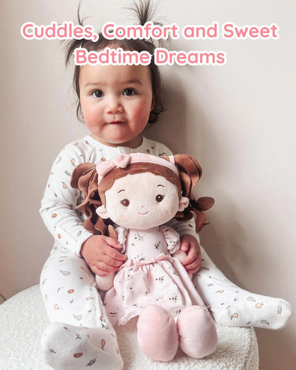 LeyaDoll Muñeca de bebé suave de felpa (16 pulgadas), mi primera mu...