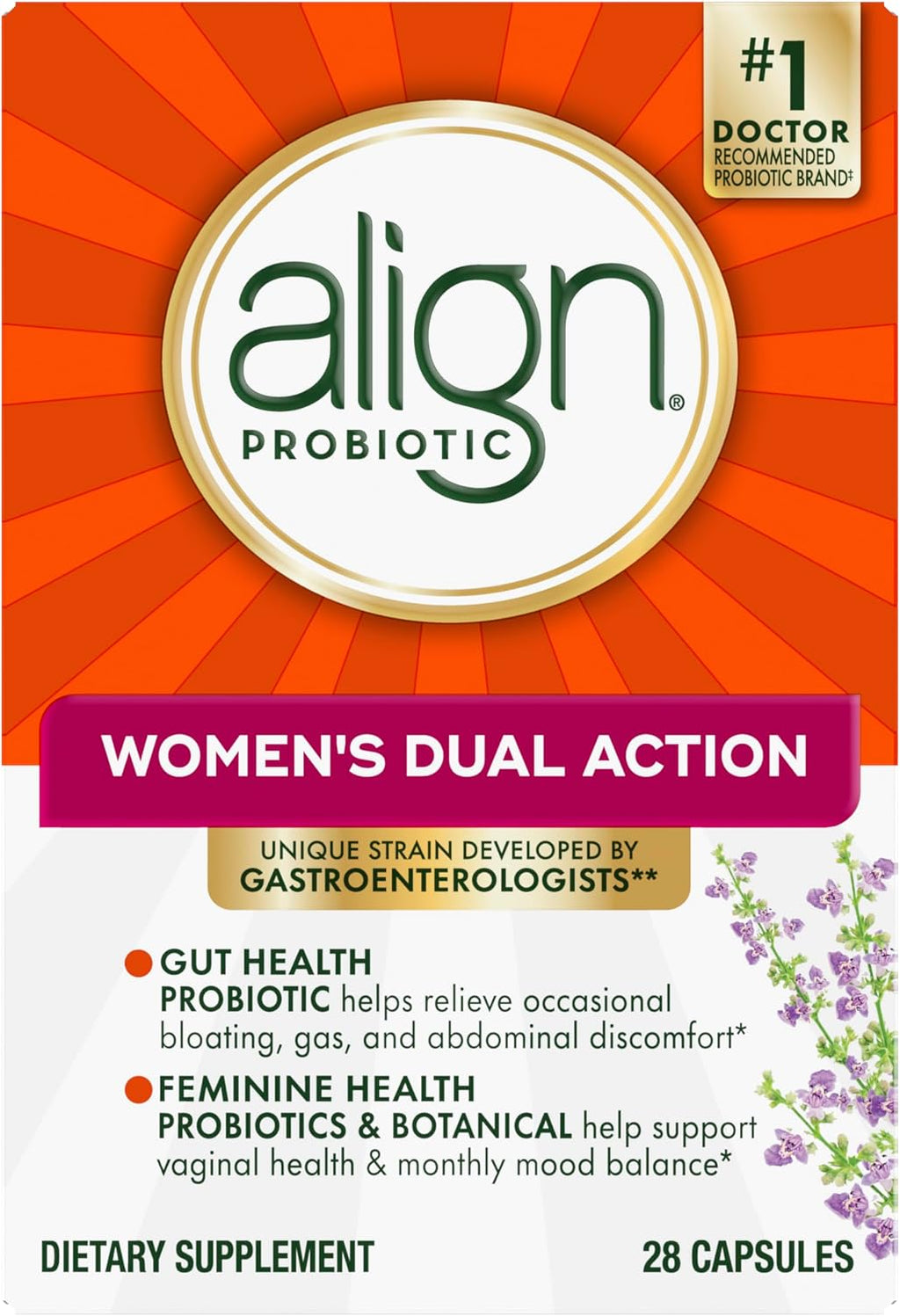 Align Probiótico, Acción Dual para Mujeres, Probióticos Vaginales p...