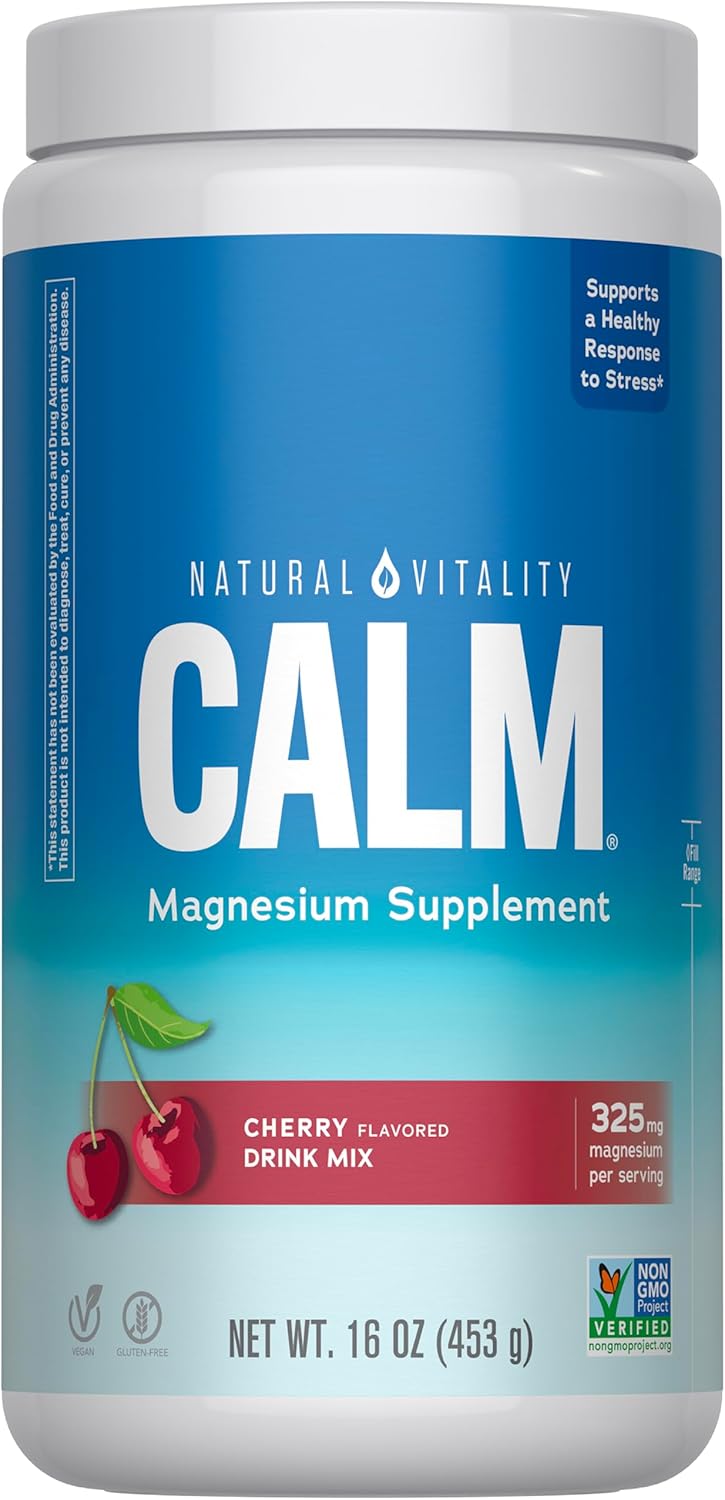 Natural Vitality Calm Magnesium - Polvo de 16 onzas | Mezcla de beb...