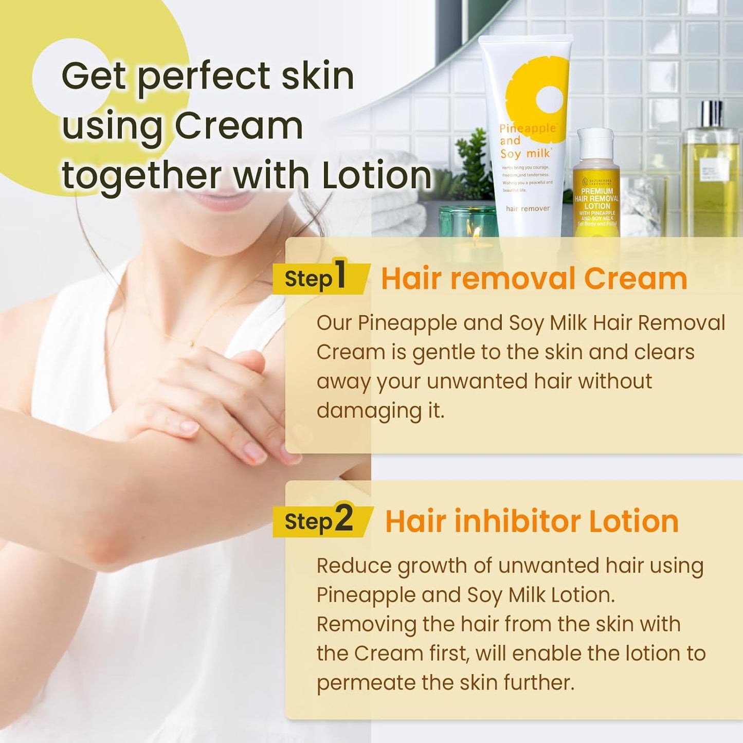 SUZUKI HERB LABORATORY Crema depilatoria (8.1 onzas \/ 8.11 oz) y l...