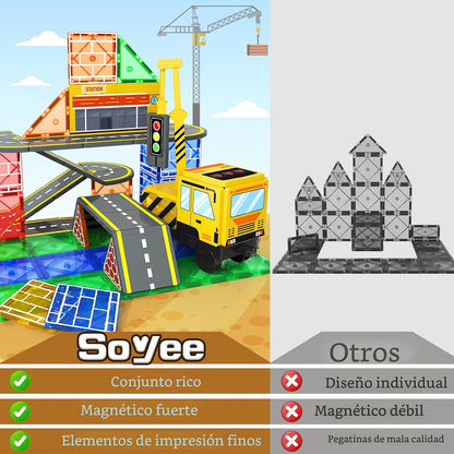 Soyee Azulejos Magnéticos Juguetes de Construcción Magnética con 2...