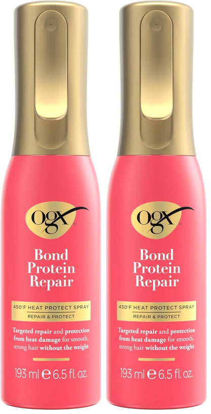 OGX Repair &amp; Protect Bond Protein Repair 450°F Spray protector...