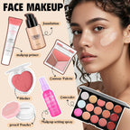 Kit completo de maquillaje para mujer, incluye base de sombra de ojos, paleta de sombra de ojos, brochas de maquillaje para adolescentes y niñas, juego de regalo de maquillaje todo en uno para mujeres