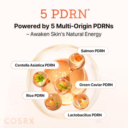 COSRX 5 PDRN Collagen Intense Vitalizing Serum - Suero coreano para reafirmar y dar brillo a la piel con ADN de salmón, centella, lactobacilo PDRN y colágeno, cuidado de la piel coreana, artículos