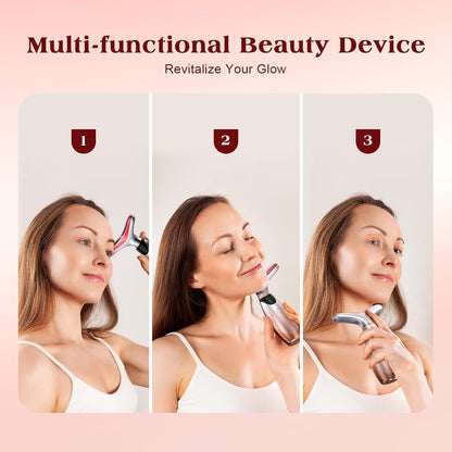 Pedete Masajeador Facial, Terapia de Luz Roja de 7 Colores para Ros...