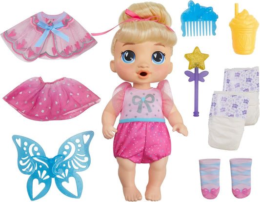 Muñeca Baby Alive Fairy Fashions Harper Hugs con ropa y accesorios,...