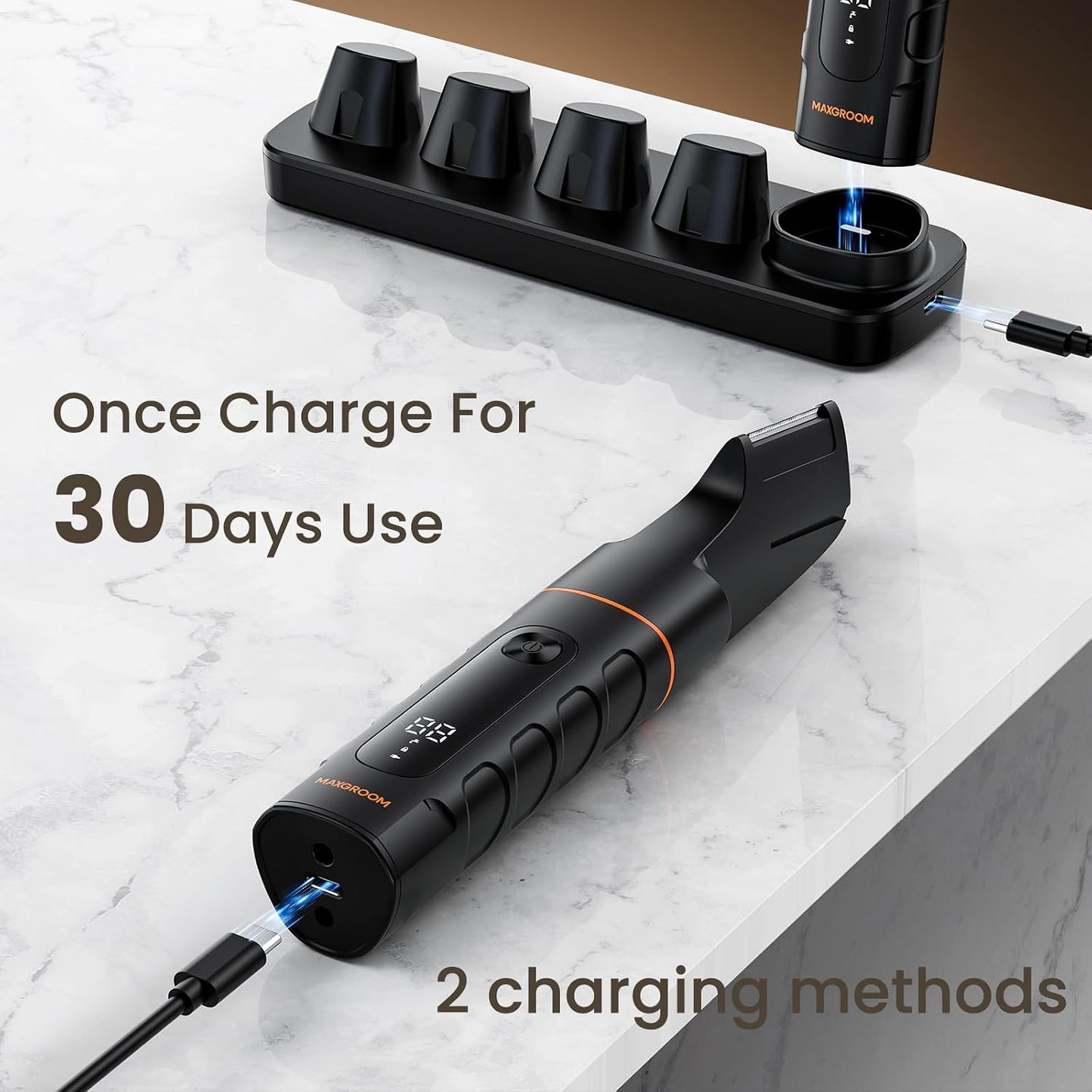 MAXGROOM Manscape - Cortadora de pelo todo en uno para hombres, afe...