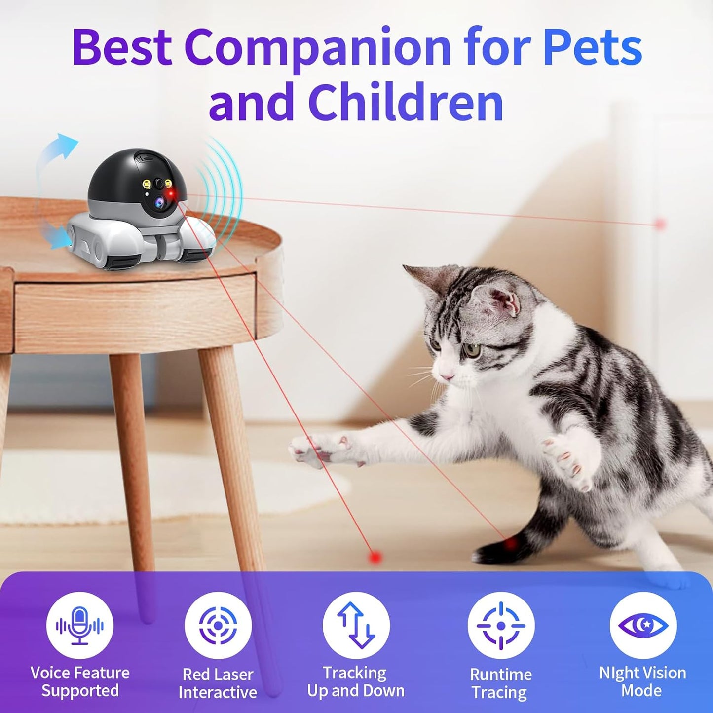 Blinky Bot Camera, Mobile Patrol Robot Camera, Wi-Fi Connected Remo...