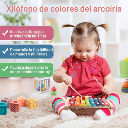 Juguetes Montessori 6 en 1 para bebés de 1 año, juguetes sensoriale...