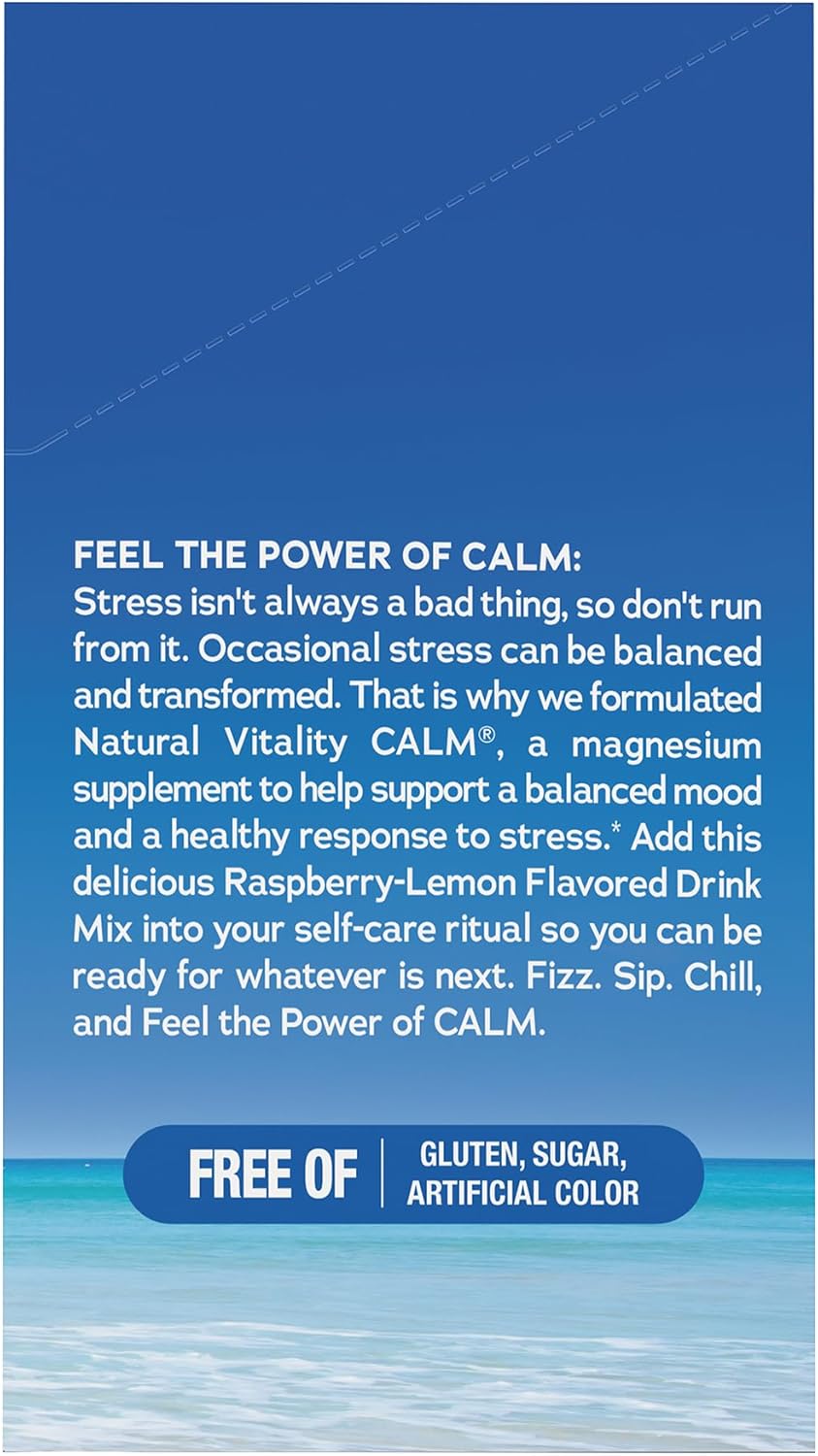 Natural Vitality Calm, suplemento de citrato de magnesio, mezcla de...