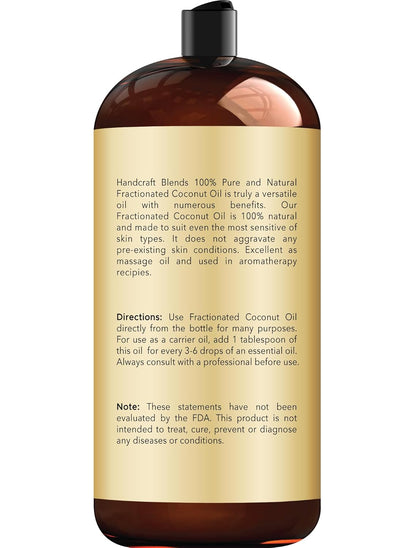 Handcraft Blends Aceite de coco fraccionado, 28 onzas líquidas, 100...