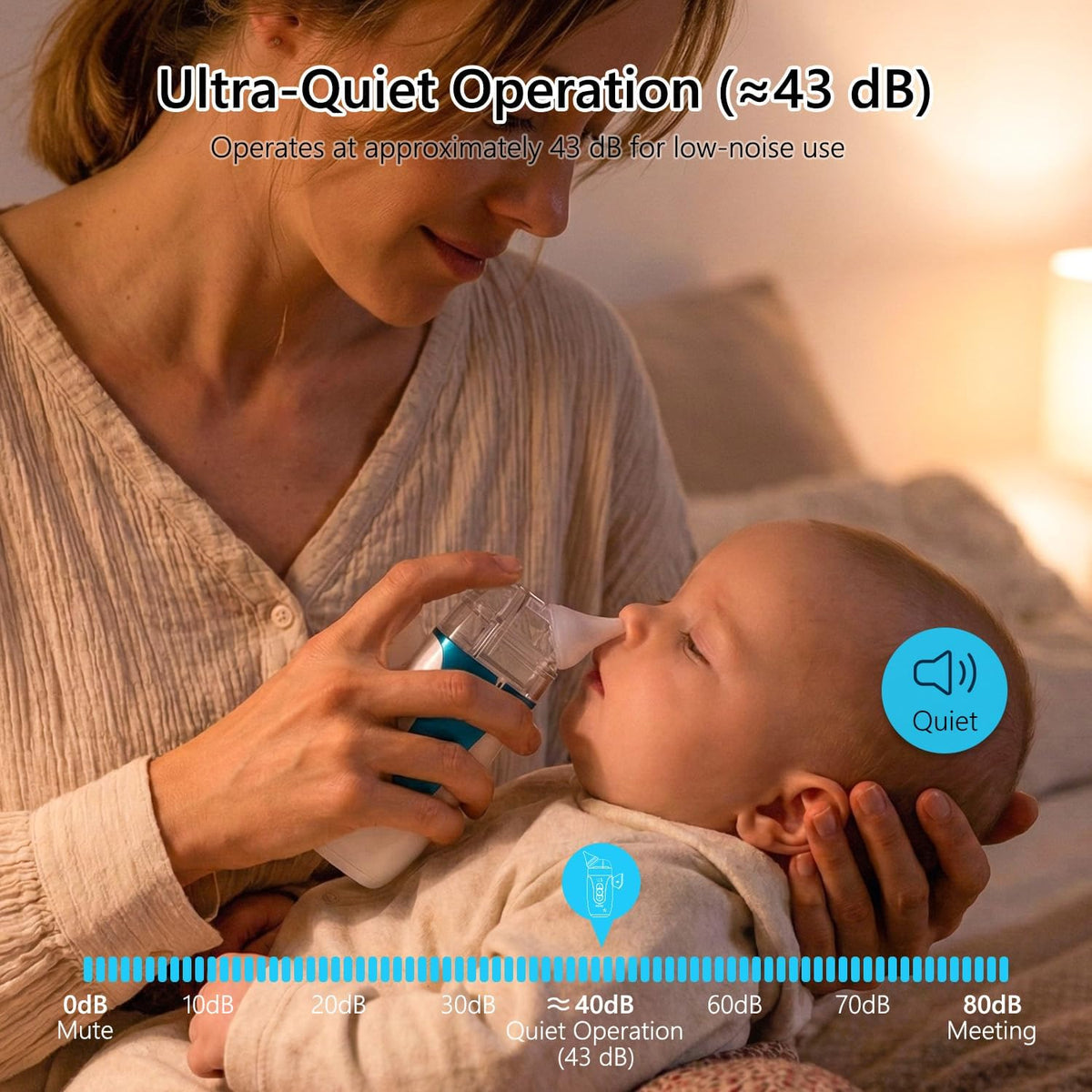 Elaia - Aspirador nasal 2 en 1 para bebé con spray de 65 kPa silenc...