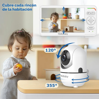 HelloBaby - Monitor de bebé de 6 pulgadas, primera pantalla IPS del...