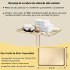 Wuissvnb Bandeja de salón, oro champán, altura ajustable, fácil de...