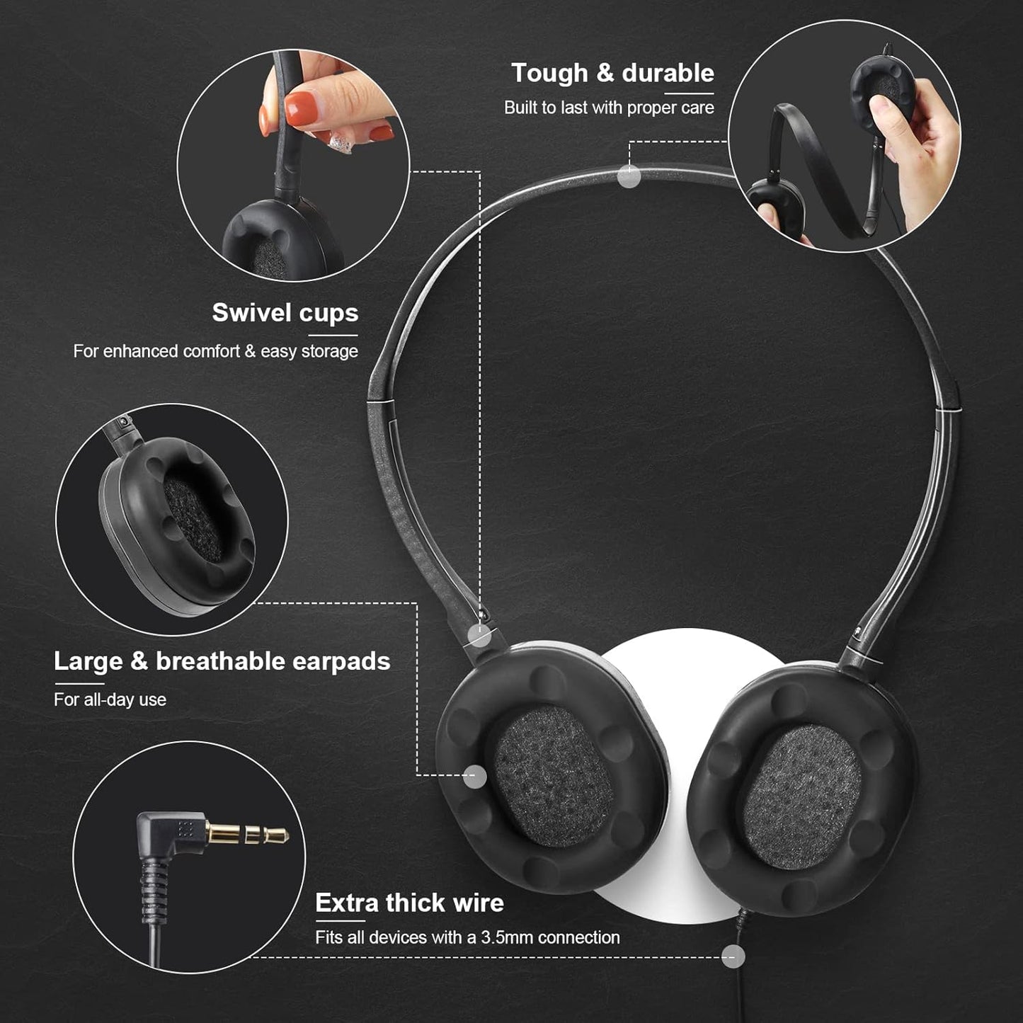 Flutesan Paquete de 30 auriculares con cable, auriculares ajustable...