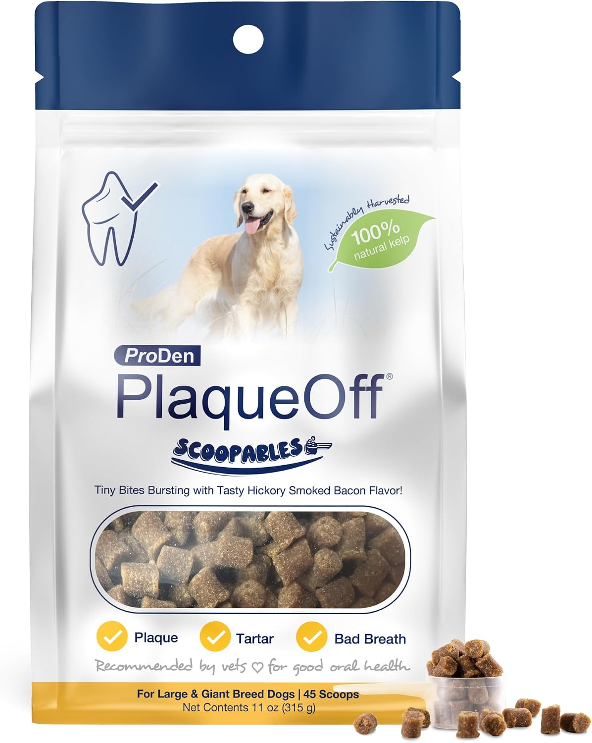 ProDen PlaqueOff Scoopables - Bocadillos dentales con sabor a tocin...