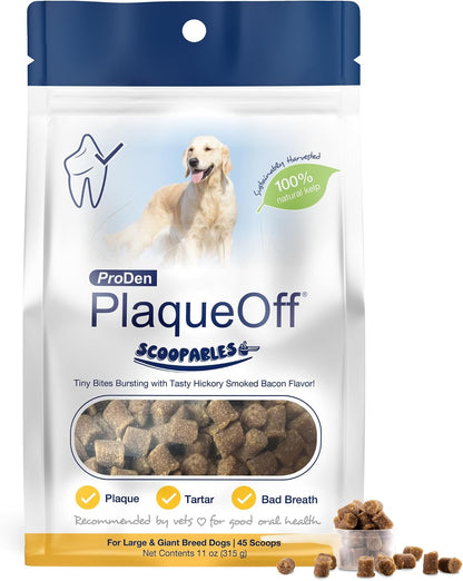 ProDen PlaqueOff Scoopables - Bocadillos dentales con sabor a tocin...