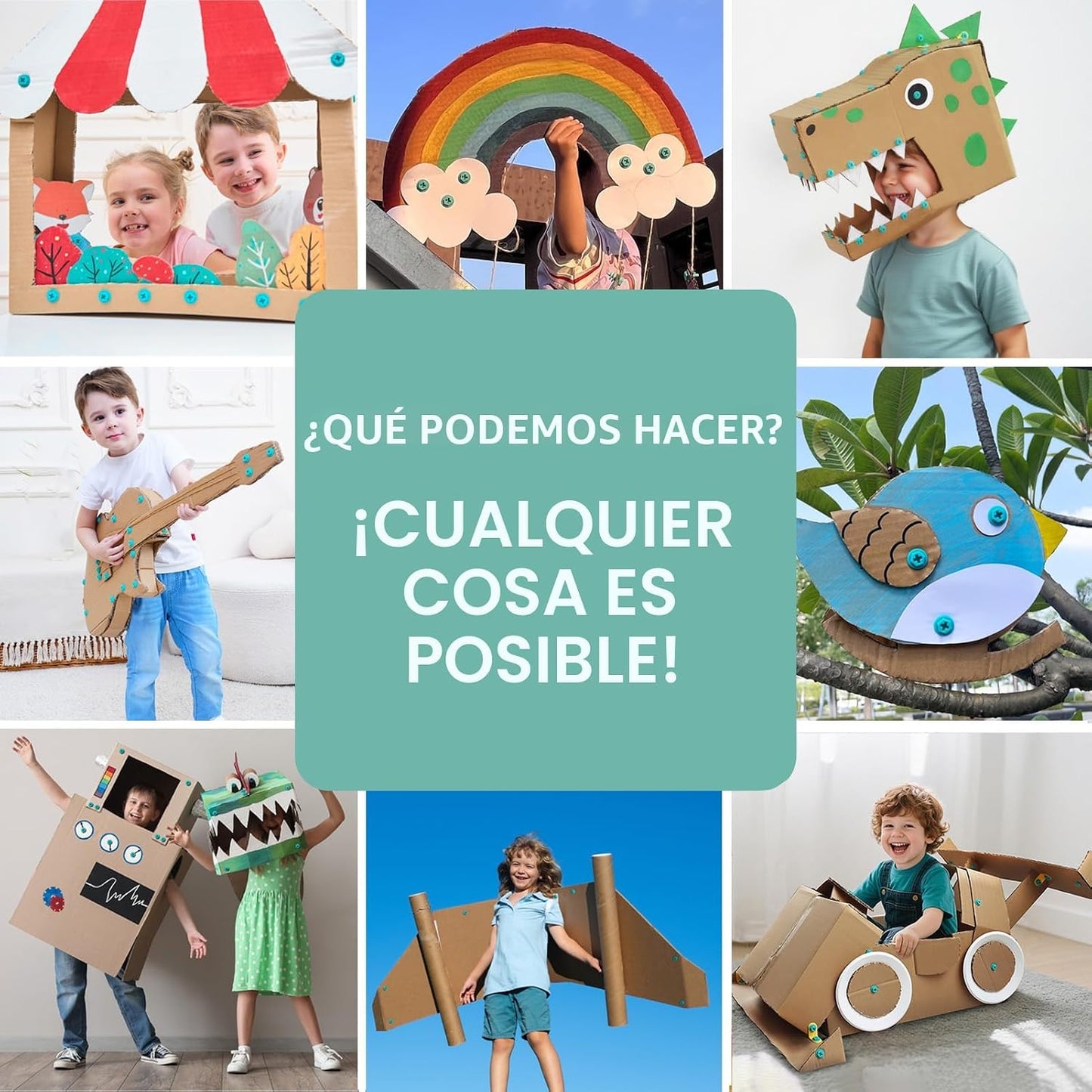 Kizzikids - Herramientas de cartón para niños con cortador y caja d...