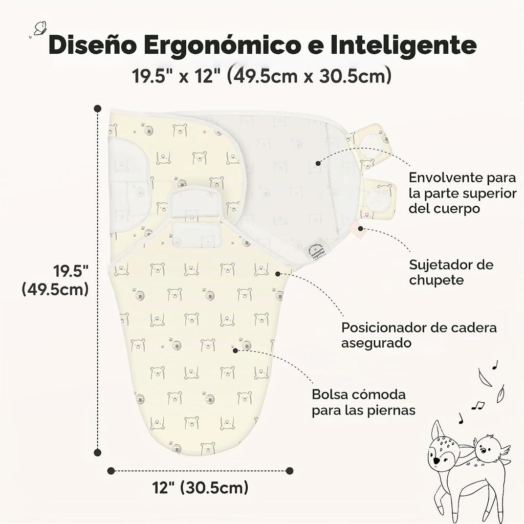 KeaBabies Paquete de 3 sacos de dormir orgánicos para bebé con arru...
