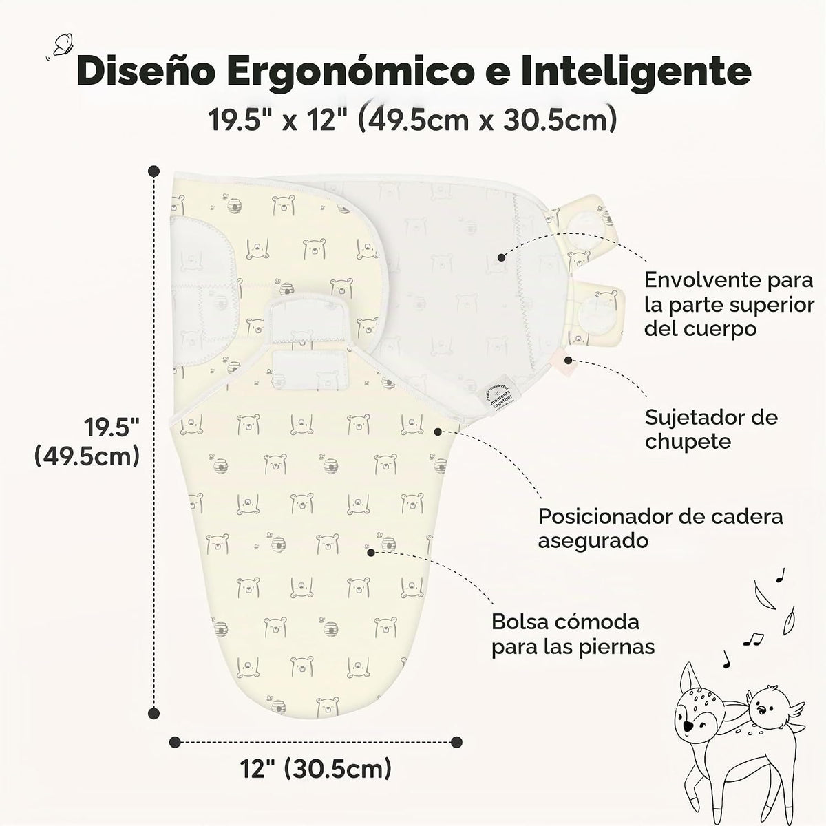 KeaBabies Paquete de 3 sacos de dormir orgánicos para bebé con arru...