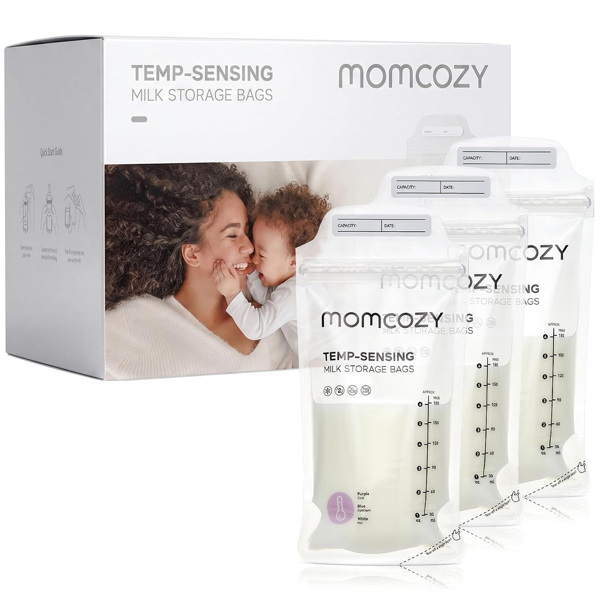 Momcozy Bolsas de almacenamiento de leche materna, bolsas de almace...