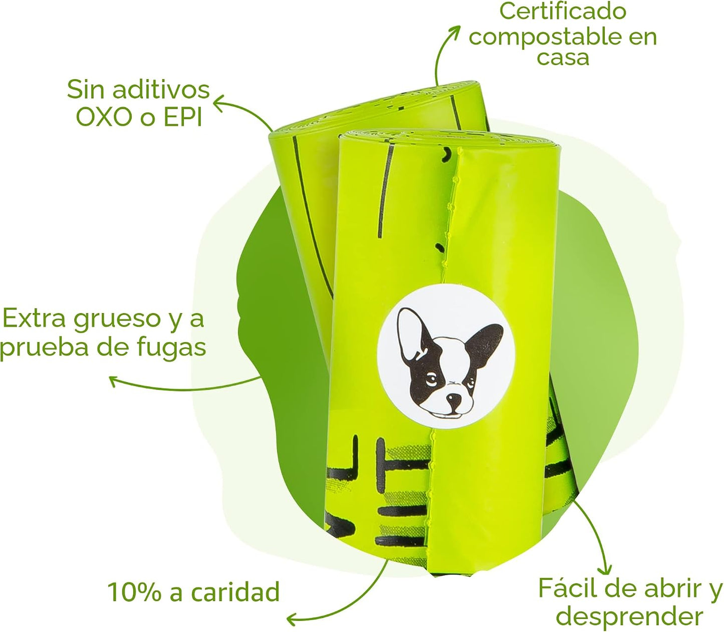Bolsas compostables para excremento de perro 100% certificadas para...