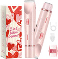 Afeitadora eléctrica impermeable 2 en 1 para mujer, color rosa