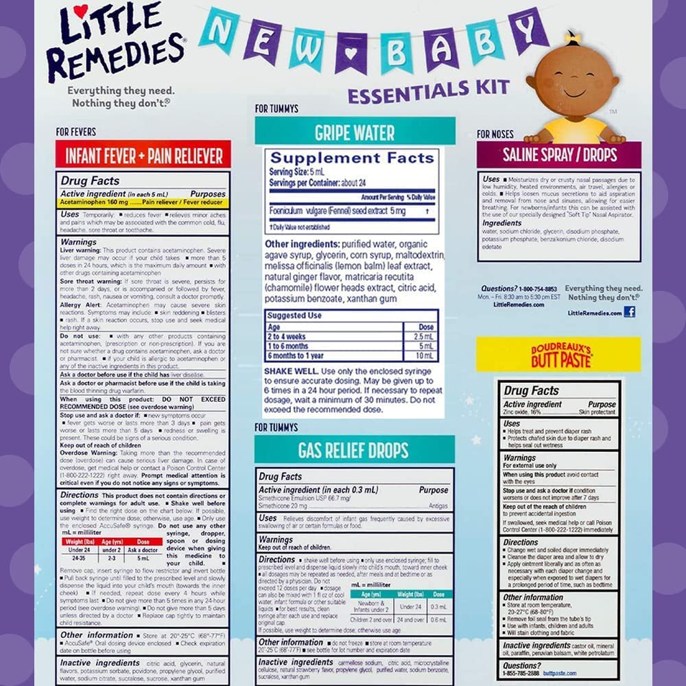 Little Remedies Nuevo kit esencial para bebé, kit de 6 piezas para...