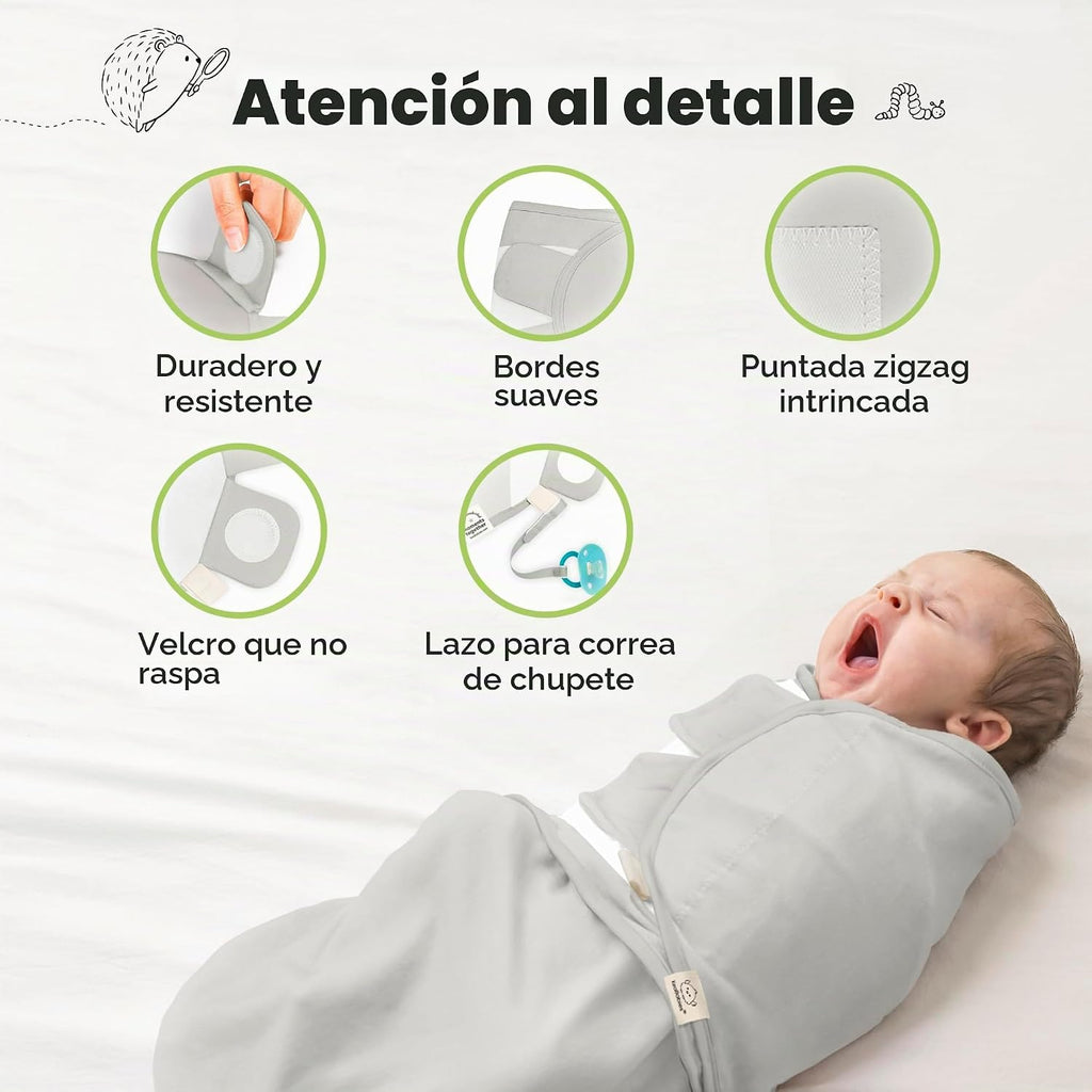 Paquete de 3 sacos de dormir envolventes orgánicos para bebé - Envo...