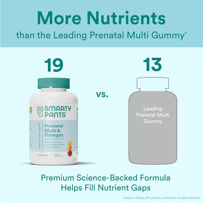 SmartyPants Vitaminas prenatales para mujeres, gomitas multivitamín...