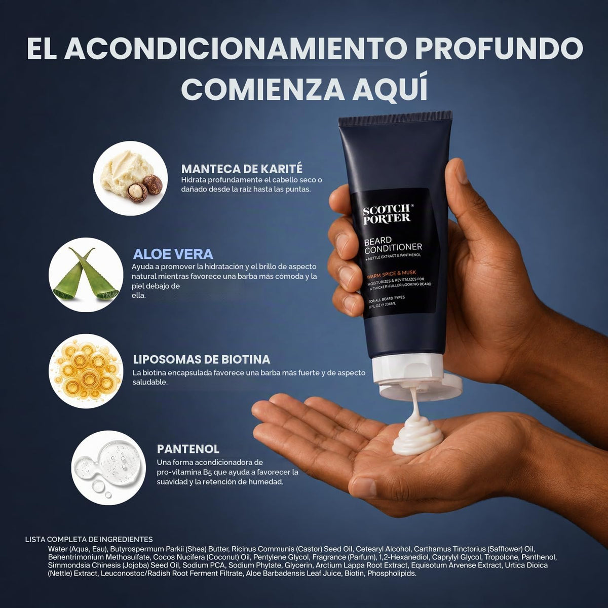 Scotch Porter Hidratar y nutrir el acondicionador de barba para hom...