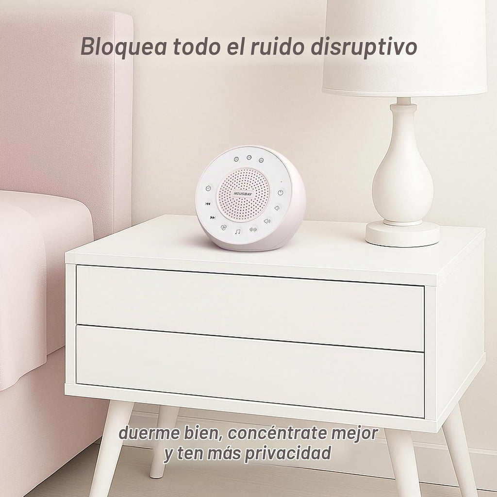 HOUSBAY - Máquina de sonido con ruido blanco para dormir, color ros...