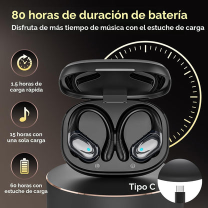 HAOYUYAN Auriculares inalámbricos, auriculares Bluetooth deportivos...