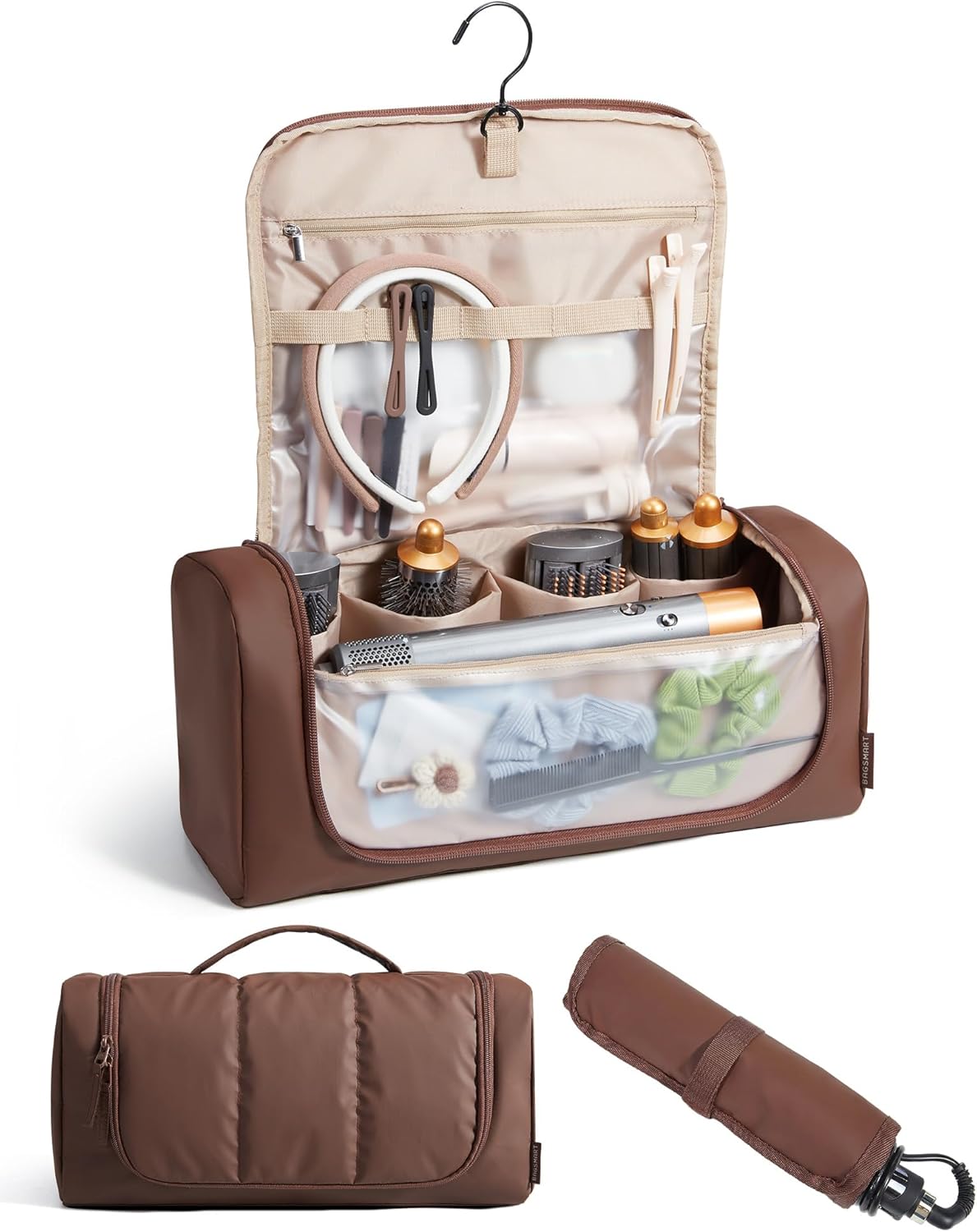BAGSMART Organizador de herramientas para el cabello, bolsa de viaj...