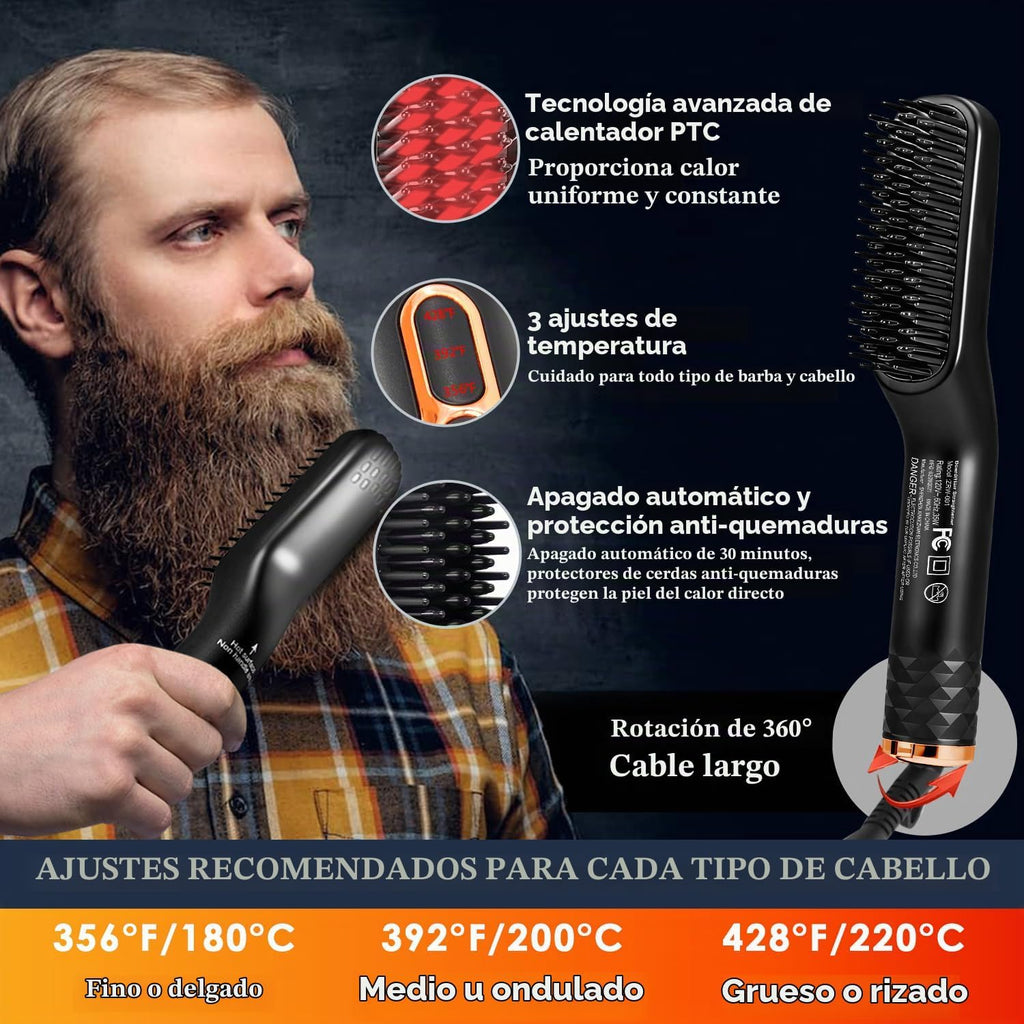 Alisador de barba para hombres con aceite para barba, bálsamo, pein...