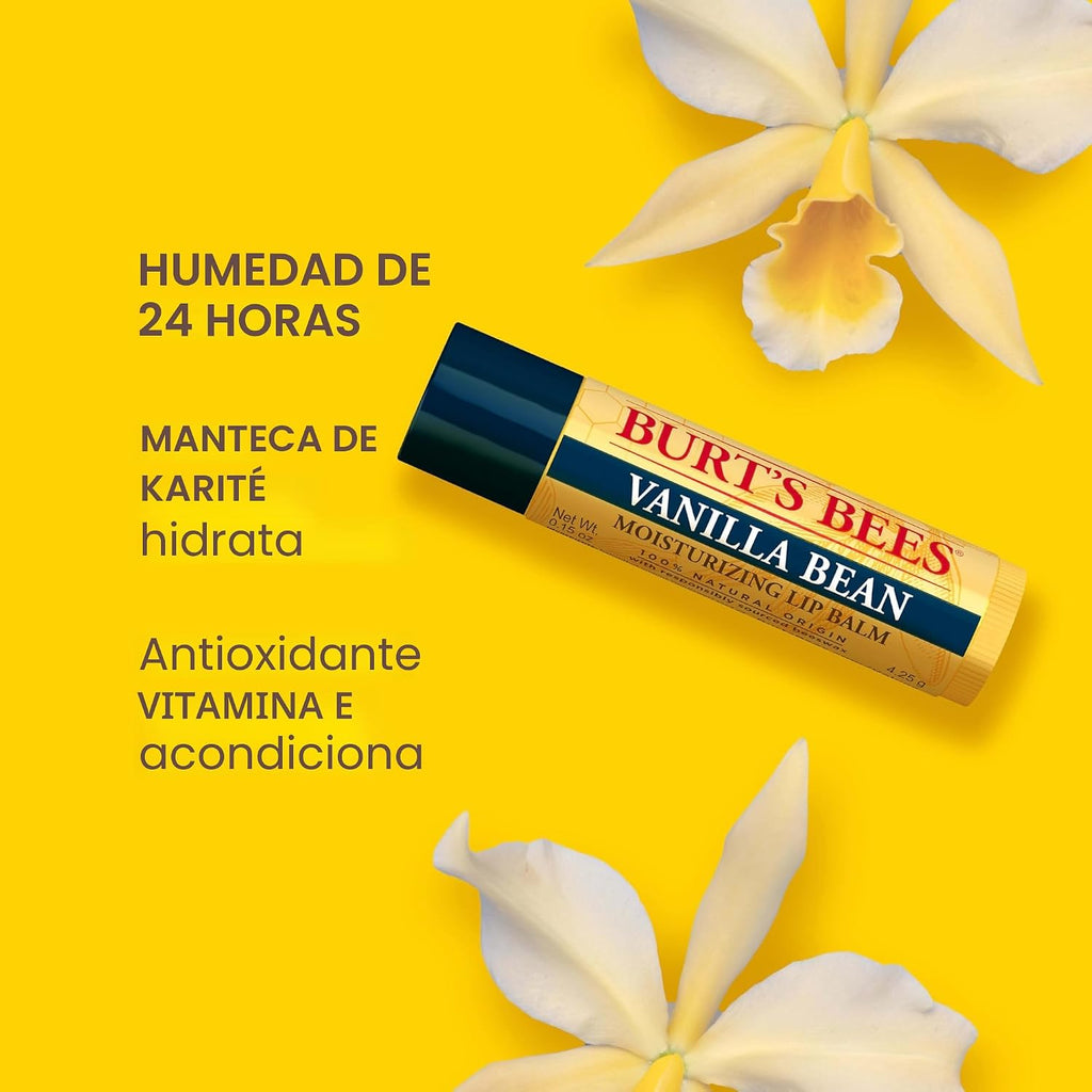 Burt's Bees Bálsamo labial hidratante 100% natural, Vaina de Va...