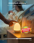 FULNIX Luz nocturna para guardería del bebé, luz táctil recargable...