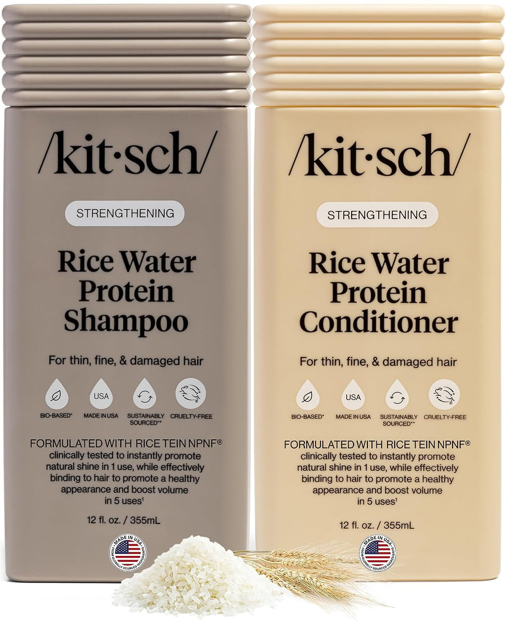 Kitsch Set de champú y acondicionador de agua de arroz para el crec...