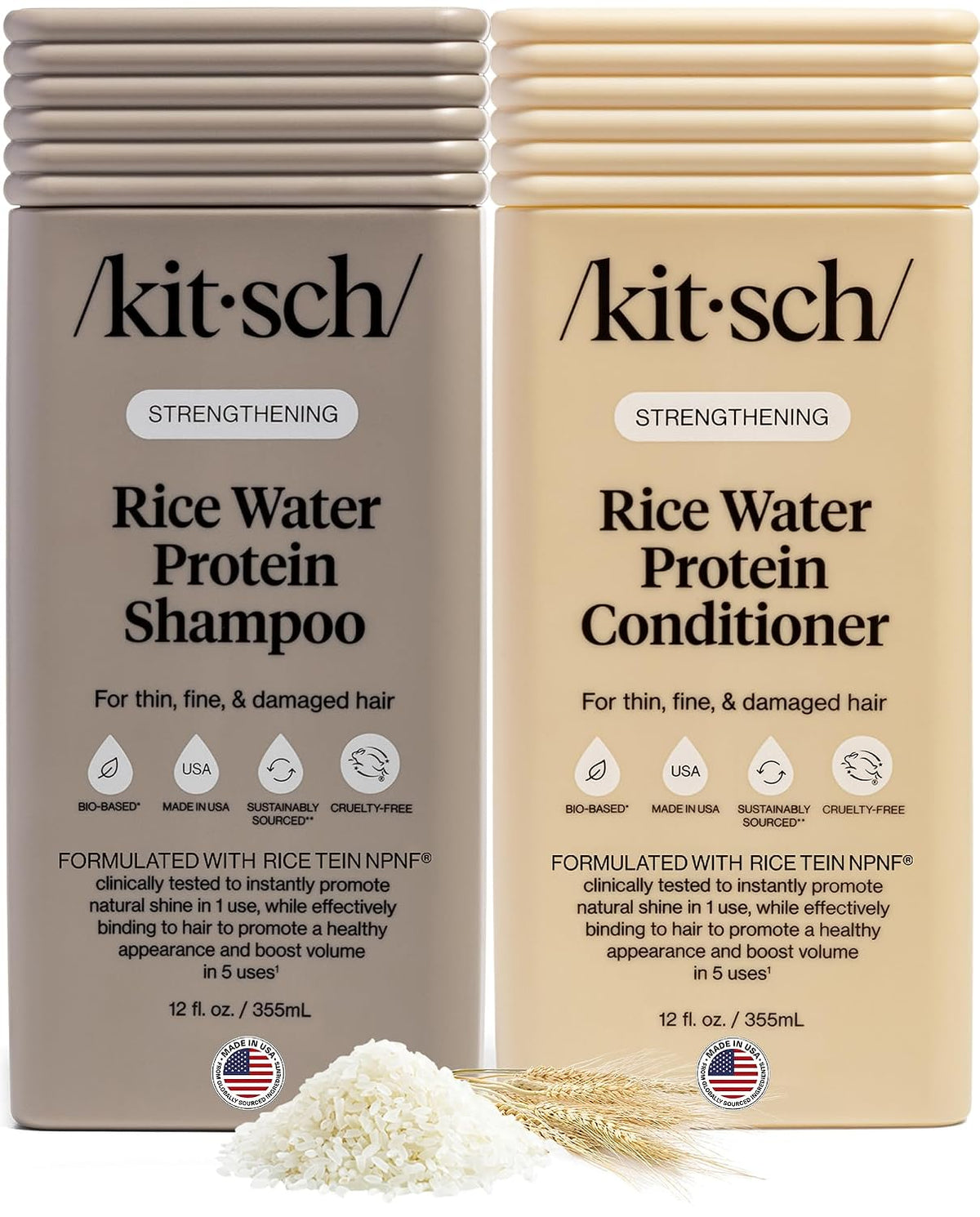 Kitsch Set de champú y acondicionador de agua de arroz para el crec...