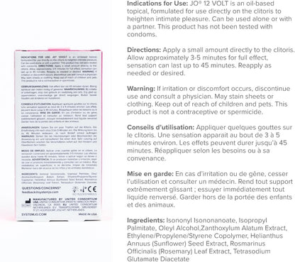 JO Suero Clitoral de 12 Voltios \u2013 Gel Clitoral Vibrante para M...