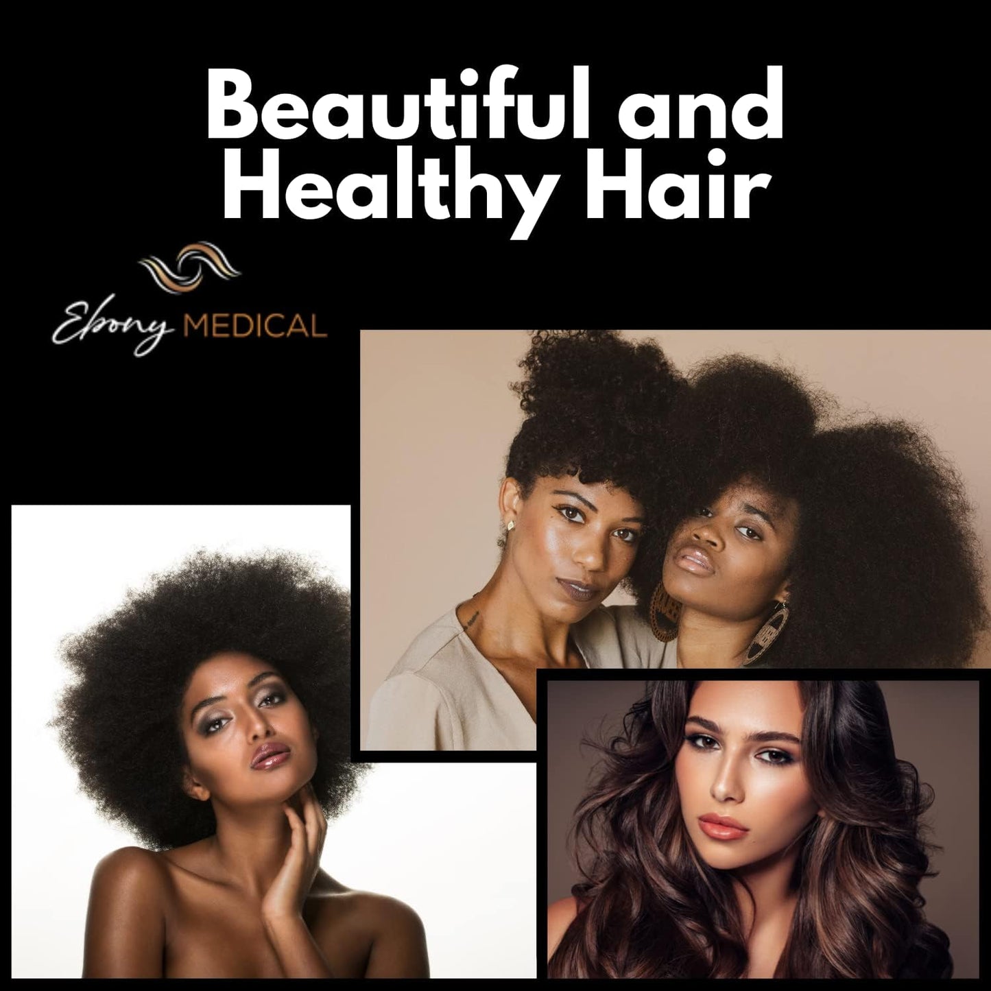 Suplemento médico de ébano para el cabello para mujeres de color - Adelgazamiento del cabello y apoyo de la alopecia de tracción - Impulso de queratina, nutrición folículo y vitaminas para la fuerza