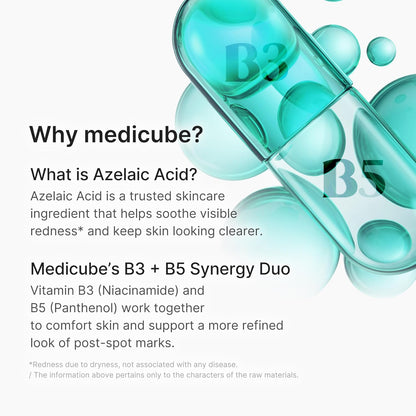 medicube Suero calmante de ácido azelaico | Ideal para calmar la piel con problemas | Cuidado de la piel coreano | 1.01 onzas líquidas