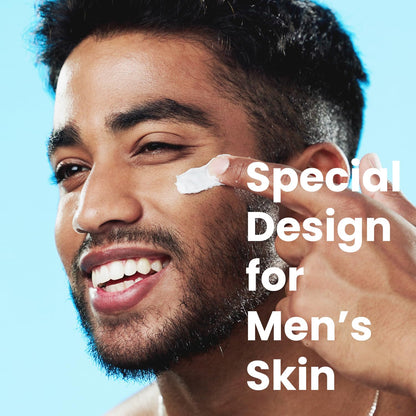 Crema facial 6 en 1 para hombres: crema antienvejecimiento y arrugas para hombres con colágeno, ácido hialurónico, vitaminas E y B, manteca de karité, removedor de manchas oscuras y tratamiento de bolsas para los ojos, 1.7 oz.