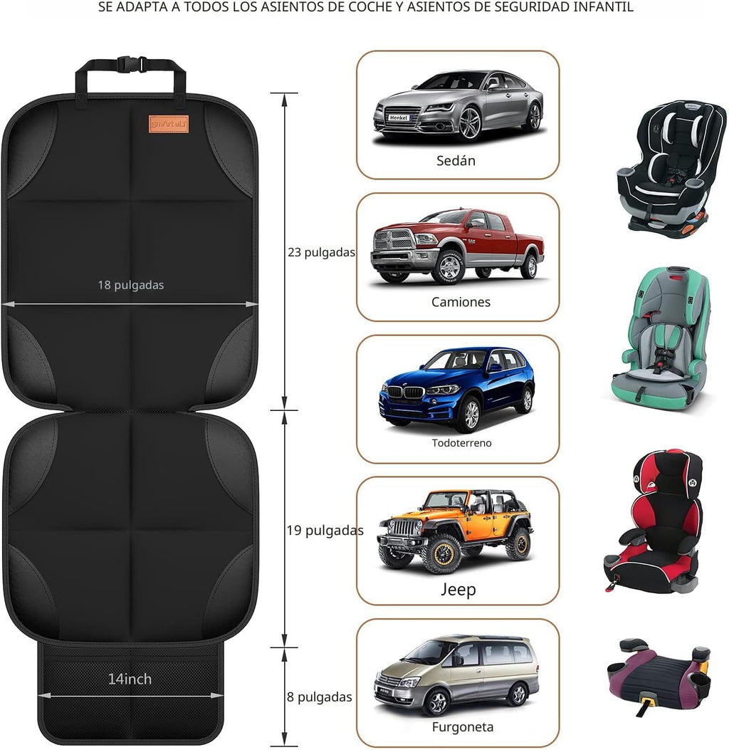 SMART ELF Protector de asiento de automóvil, acolchado más grueso y...
