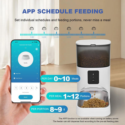 ANDOLL HOME Comedero automático para gatos de 2.4 G, dispensador de...