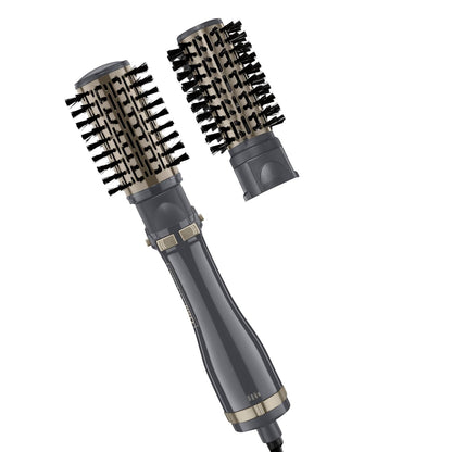 Peine redondo rotador para el cabello Infiniti Pro Spin Air, con aire caliente, 2 pulgadas, color oscuro, de Conair, Estilizador rotativo, giro de aire, paquete doble, Negro