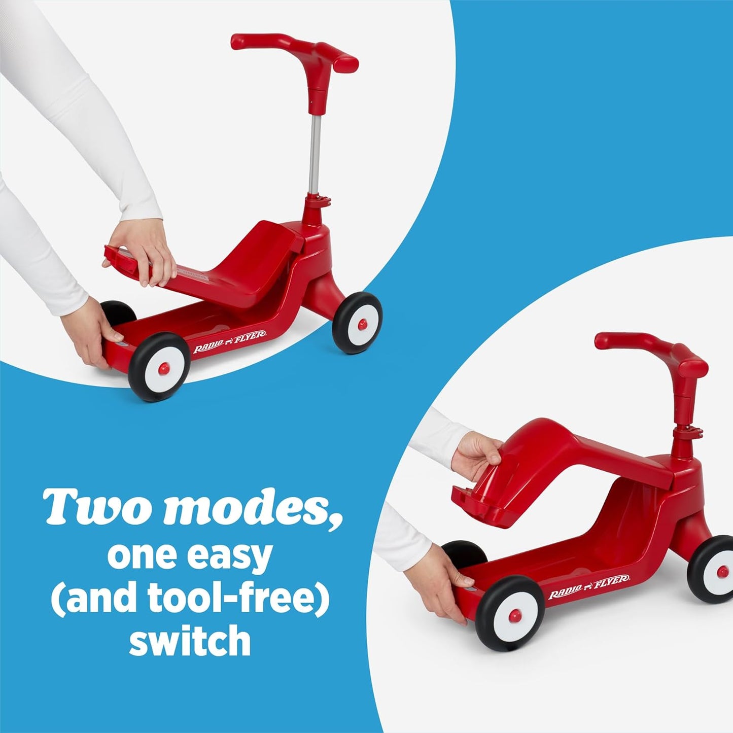 Radio Flyer Scoot 2 Scooter, azul, para niños de 1 a 4 años, juguet...