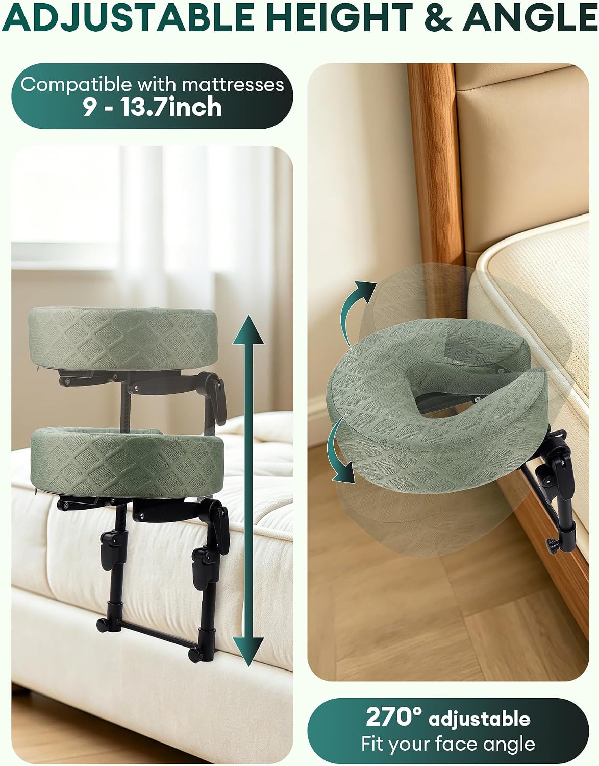 LIARTY Reposacabezas de masaje para cama, base facial debajo del co...