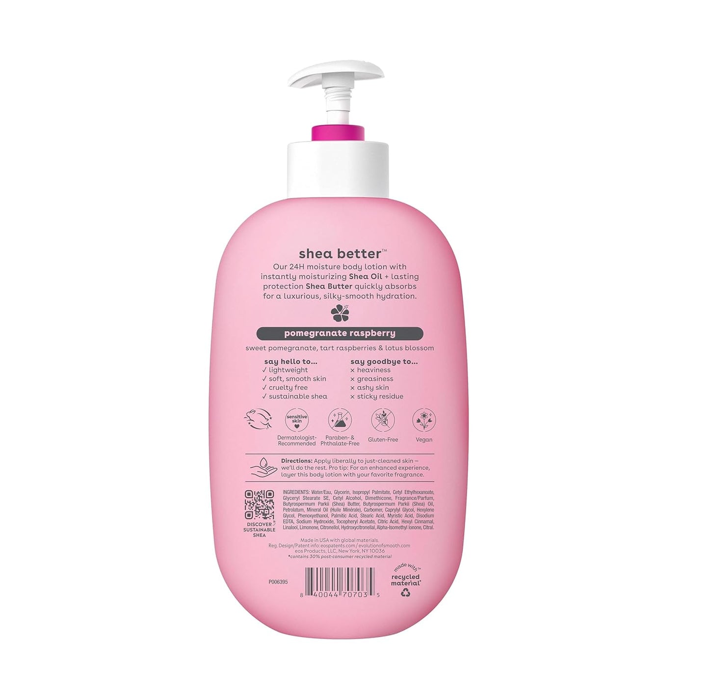 eos Shea Better Loción corporal granada frambuesa, cuidado de la pi...