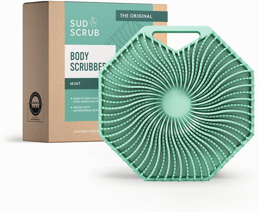 Sud Scrub® Exfoliante corporal de silicona antimicrobiana, cepillo...
